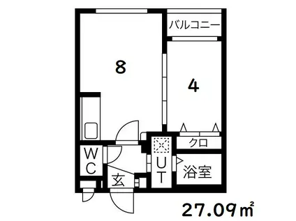 クローバー円山鳥居前(1LDK/5階)の間取り写真