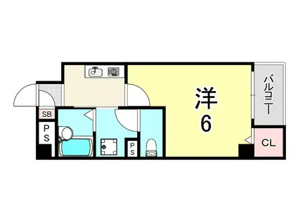 シロハイヌ尼崎2(1K/8階)の間取り写真