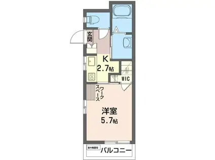 ＪＲ中央線 東小金井駅 徒歩8分 2階建 築28年(1K/2階)の間取り写真