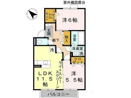 松韻舎B棟(2LDK/1階)の間取り写真