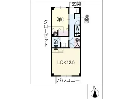 ベルバランセ鷹(1LDK/2階)の間取り写真