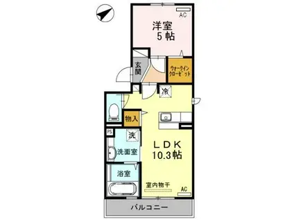 セジュール鵬州V(1LDK/2階)の間取り写真