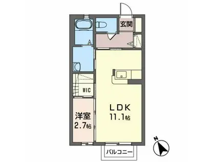 セブンフォレストY.T(1LDK/2階)の間取り写真