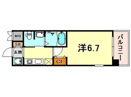 ライジングコート深江本町フラワーパーク(1K/3階)の間取り写真