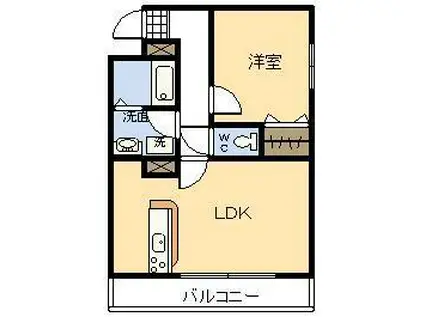 1ST STAGE(1LDK/2階)の間取り写真