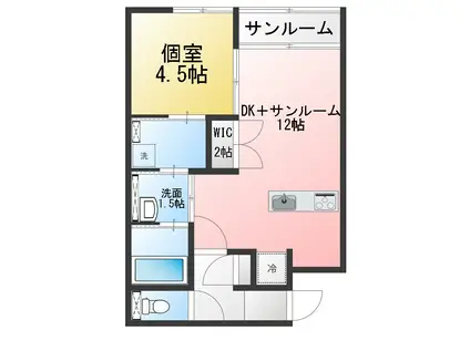 ル・メゾン川崎(1LDK/1階)の間取り写真