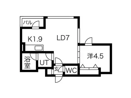 VIVACE N12(1LDK/2階)の間取り写真