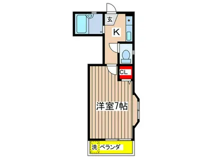 セィスカルタス(1K/2階)の間取り写真