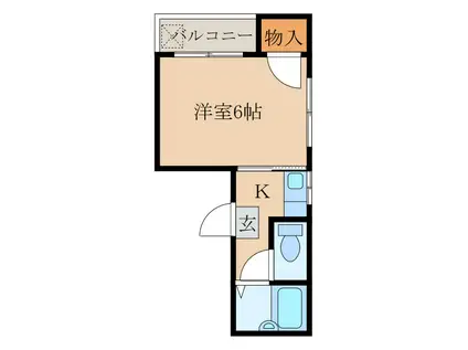 ラ・ブリュレ(1K/2階)の間取り写真