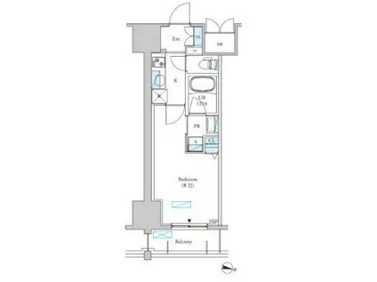 ロイジェントパークス千葉中央(1K/13階)の間取り写真