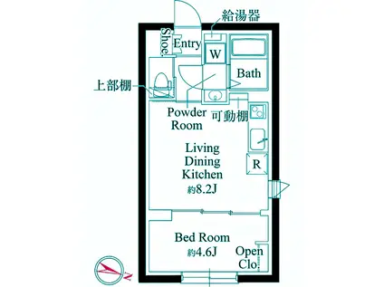 カーサピアッチェ品川イースト(1LDK/1階)の間取り写真