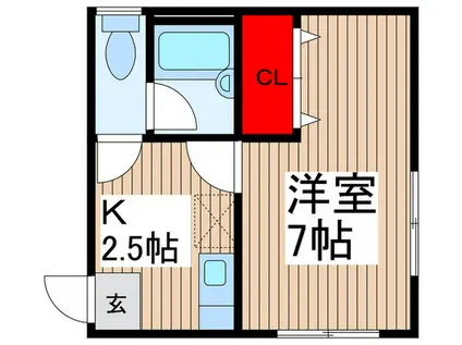 コーポタクミ(1K/1階)の間取り写真