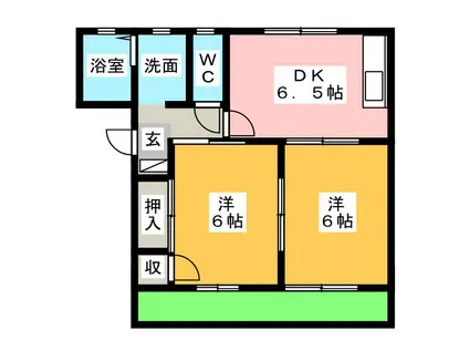 WHITE WOOD AB(2DK/1階)の間取り写真