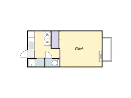 ユースフラット(1K/2階)の間取り写真