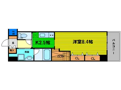 ARROW FIELDS 貳番館(1K/13階)の間取り写真