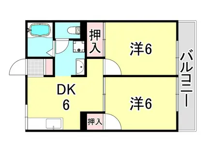 ディアコート21(2DK/2階)の間取り写真