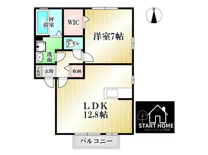 ウィルコートC(1LDK/2階)の間取り写真