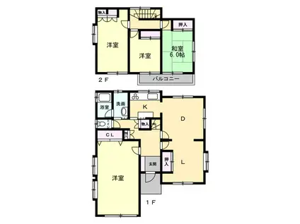 花崎北U戸建(4LDK/1階)の間取り写真