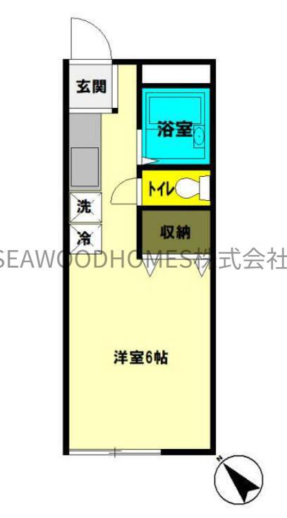 ハイツ長寿A(ワンルーム/1階)の間取り写真