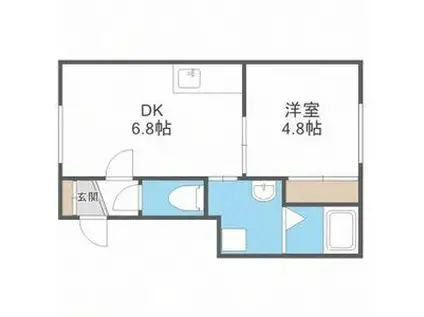 スローライフ(1DK/1階)の間取り写真