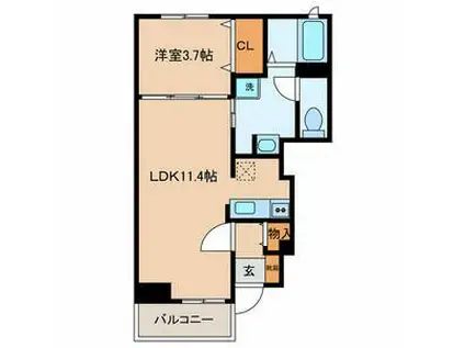 コーラルガーデンー小島町3丁目-(1LDK/1階)の間取り写真