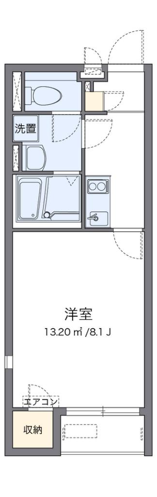 レオネクストウッドスクエア(1K/1階)の間取り写真