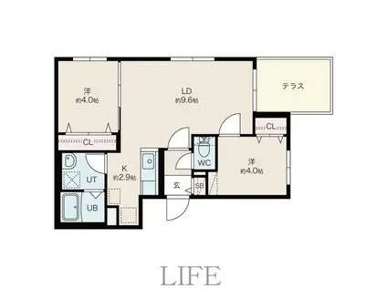 ファランドール新札幌I(2LDK/1階)の間取り写真