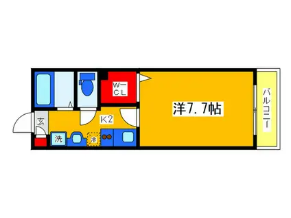 グローチェ(1K/2階)の間取り写真