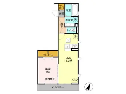 コンフォート リリィ(1LDK/1階)の間取り写真