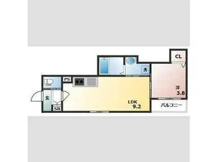 GRANDIR岸里(1LDK/2階)の間取り写真