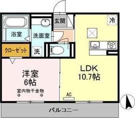 エーデルハイムクロダII(1LDK/1階)の間取り写真