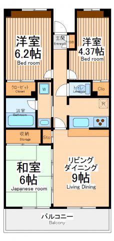 カ・アンジェリ(3LDK/3階)の間取り写真