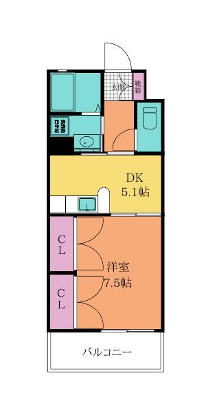 REZIA小倉(1DK/4階)の間取り写真