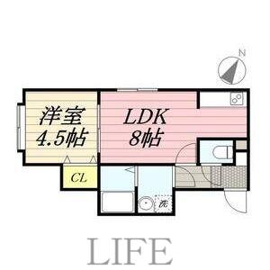 アーバンライフ菊水(1LDK/2階)の間取り写真
