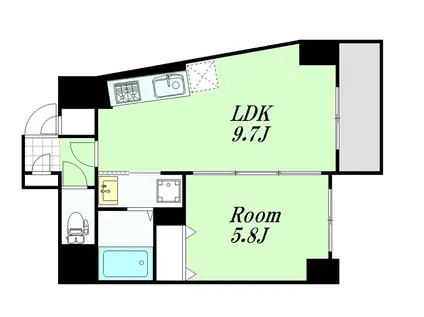 D-REST NAKANOSHIMA(1LDK/7階)の間取り写真