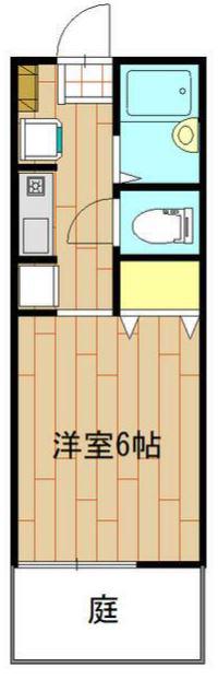 ニューパレス北里Ⅱ(1K/1階)の間取り写真
