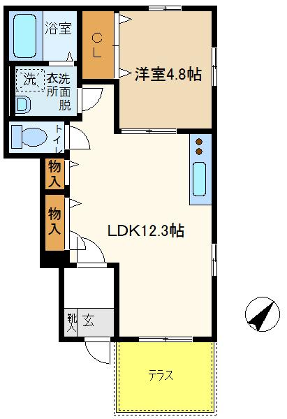 SKY MAISON(1LDK/1階)の間取り写真