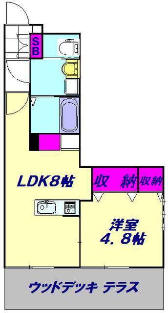 ウイステリアガーデンアネックス(1LDK/1階)の間取り写真