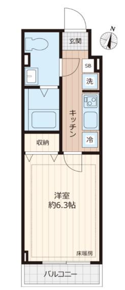 ピアコートTM上石神井 弐番館(1K/2階)の間取り写真