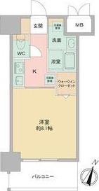 LOUIS RESIDENCE弁天町(1K/4階)の間取り写真