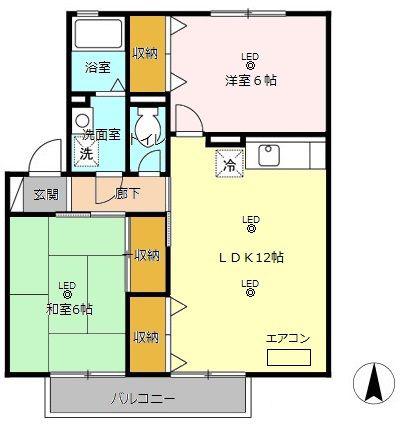 セントポーリア(2LDK/2階)の間取り写真