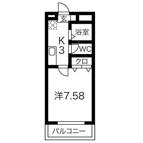 COMFORT PLACE(1K/2階)の間取り写真