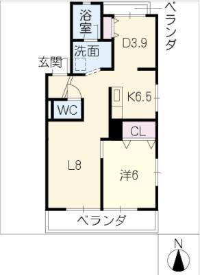 浦里第一マンション(3DK/1階)の間取り写真