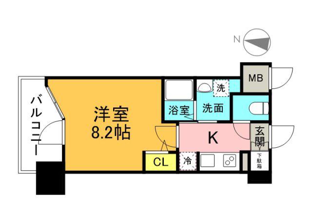 S-RESIDENCE国泰寺町一丁目(1K/11階)の間取り写真