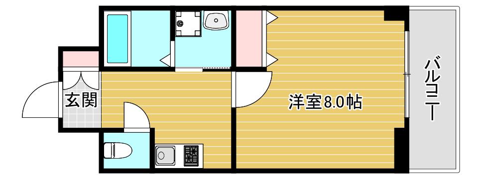 エイペックスみなとCENTRAL AVENUE(1K/9階)の間取り写真