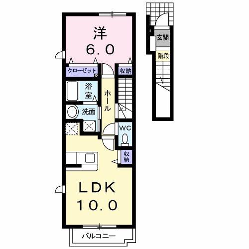 プレステージ(1LDK/2階)の間取り写真