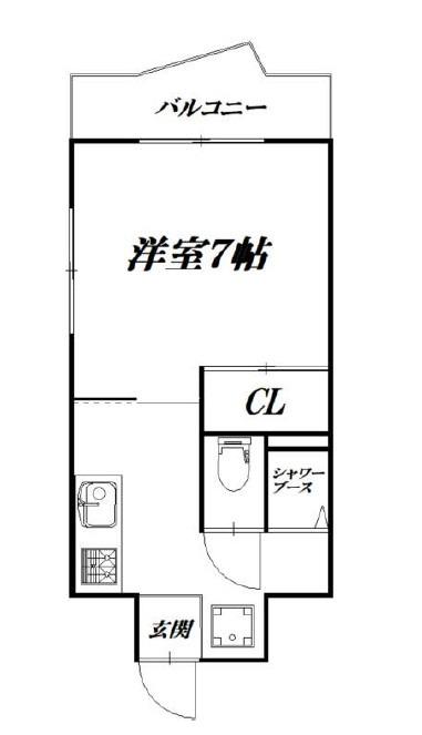 TJハイツ住吉(1K/4階)の間取り写真