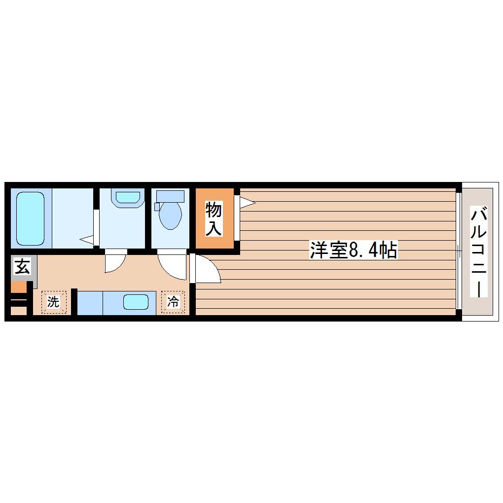 リブリ・河原町(1K/2階)の間取り写真