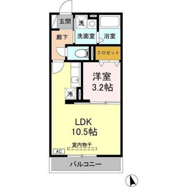 セゾントレビナ(1LDK/3階)の間取り写真