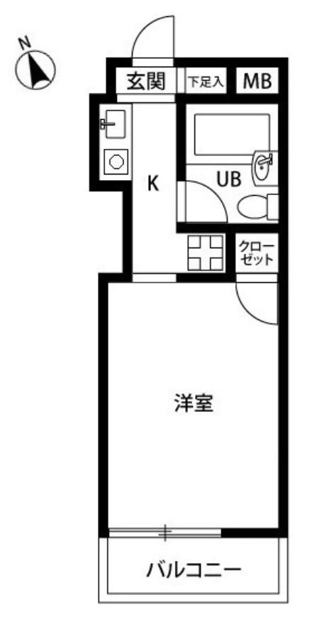 プレール恵比寿(1K/4階)の間取り写真